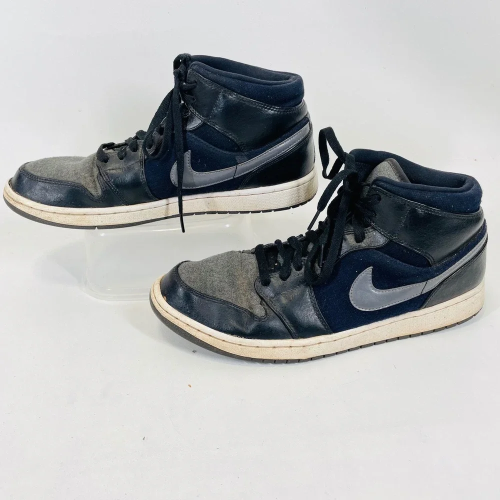Jordan Air Jordan 1 Mid Winterized Black Dark Grey 852542-001 Mens 11.5